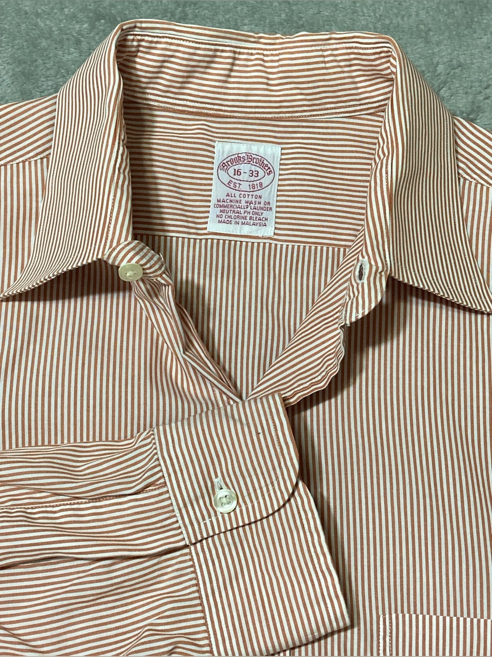 Brooks Brothers Shirt Pinstripe Mens Size 16-33 Vintage Classic Dress Shirt